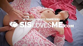 Pretty Teen Glasses Girl Pounded by Friend Strapon