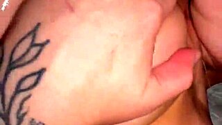 Cum Blasts Big Tits After Shower Blowjob!