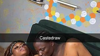 Spooning her while sucking those huge natural black tits