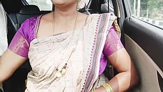 Saree aunty's big boobs bounce in dirty son-in-law fuck