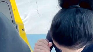 at -10 degrees, sucking his cock feels amazing as hot cum warms my freezing tongue completely