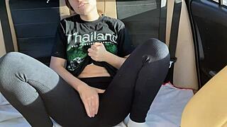 Dare You Imagine This MILF's Public Backseat Squirt Orgasm in Someone Else's Car?