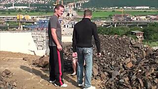 Cute Petite 18+ Teen Takes Two Big Dicks Outdoors