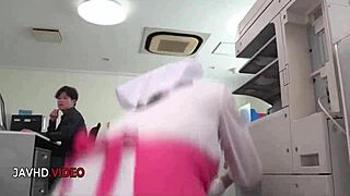 Chihiro akino blows hard craves office creampie