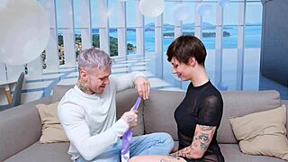 boyfriend shares her for crazy anal gangbang double penetration orgy