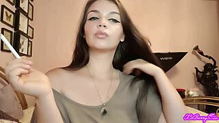 Xo Bunny Smokes Blows Latina Brunette Blue Eyes Face