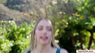 Lick my sweaty pussy clean after our intense outdoor workout session