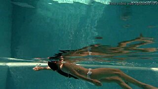 petite irina russaka swims underwater showing off her small tight tits