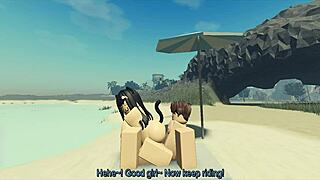 Fucking Roblox Catgirl Hard Before Creampie at Beach