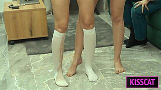 Step mom instructs teen 18+ daughter on cock riding shares cum with stepdad