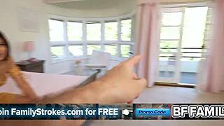 clever stepdad seduces petite stepdaughter into deepthroat and doggystyle pounding