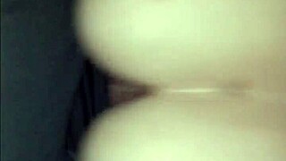 Curvy babe bends over fingers shaved pussy then takes big cock doggystyle