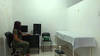 Horny Nurse Moans Masturbating Pussy as Blind Patient Listens in Hospital