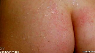 emily addison steps into the shower close-up shave her smooth pussy softcore babe beauty