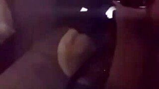 masked lover spreads wide with bar from her shop