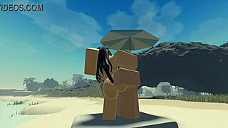 Fucking Roblox Catgirl Hard Before Creampie at Beach