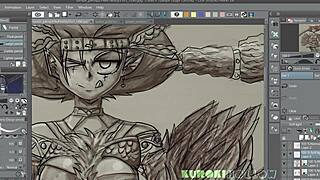 Sexy demon comes alive in fast-paced anime monster speedpaint