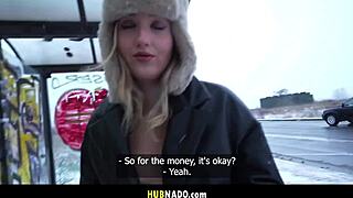 wanna see this hot blonde with natural tits flashing her bubble butt at the bus stop?