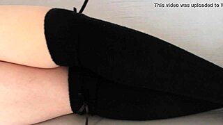 naya mirage stuffs cucumber deep into her shaved wet pussy solo