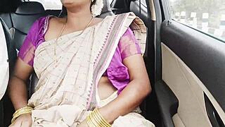 Saree aunty's big boobs bounce in dirty son-in-law fuck