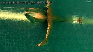 petite irina russaka swims underwater showing off her small tight tits