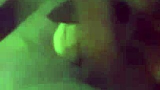 masked lover spreads wide with bar from her shop