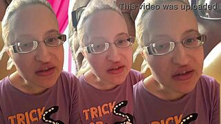 kinky glasses girl chews asmr bubble gum fetish listen close headphones