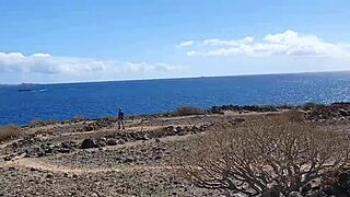 camping teen brunette risks public blowjob piss for boyfriend pov