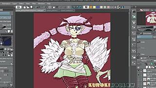 Sexy demon comes alive in fast-paced anime monster speedpaint