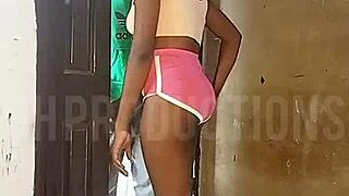 Sloppy teen slut deepthroats cock bitch sucking with spit