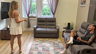 Wife cheats with best friend footjob deepthroat big cock blowjob