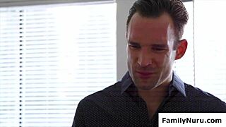 NAUGHTY Stepdaughter OILS UP For FIRST Monster COCK Massage!