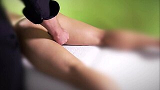 Behind Scenes Oiled Pussy Rubbed Before Gangbang Cum