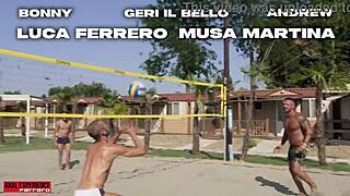 Musa Martina Gulps Piss After Beach Gangbang