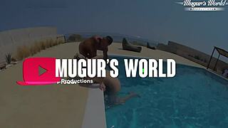 holiday quickie backstage with blonde's big pussy fisting and gaping