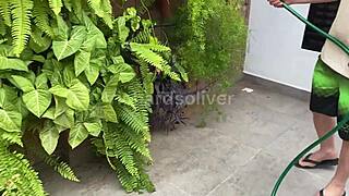 Fernanda Chocolate Anal Fucked by Young Gardener Oliver Begs Cum Swallow in Mouth