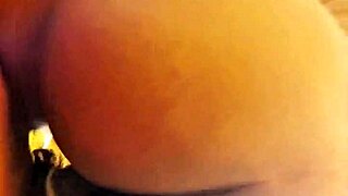 Roommate catches amateur girlfriend masturbating with vibrator then fucks her huge pussy lips hard