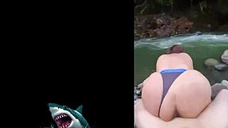 stepmom venezuelan fucks raw by river in public outdoor spot