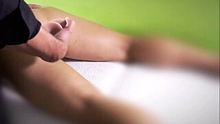 Behind Scenes Oiled Pussy Rubbed Before Gangbang Cum