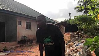 Chubby bbw wife in costume gets missionary fucked by stranger pulling trash