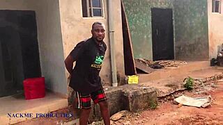 Chubby bbw wife in costume gets missionary fucked by stranger pulling trash