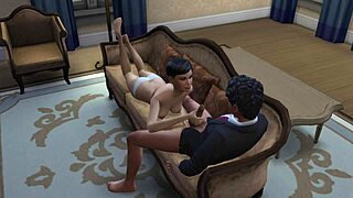 what's mom-in-law doing riding son's cock on sofa?