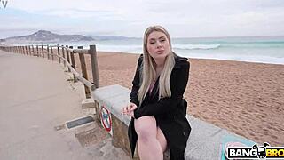 french blonde gets assfucked n cumshot outdoor