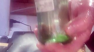 bottle shoved deep up ass solo huge insertion anal stretch