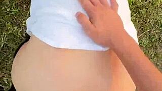 curvy milf couple nearly caught rough fucking big cocks in park