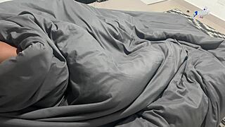 stepmom leyne rodriguez and stepson fuck hard sharing bed big tits bouncing!