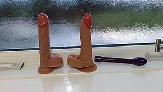 Housewife Stuffs Two Dildos And Vibe Till Squirting Orgasm Explosion