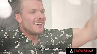 DevilsFilm Steamy Ebony Threesome with Neighbors Gloryhole Deepthroat and Rough Ride