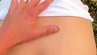 curvy milf couple nearly caught rough fucking big cocks in park