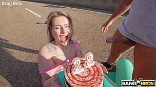 french blonde gets assfucked n cumshot outdoor